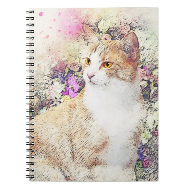 Kitten and Flowers Notebook (Front)