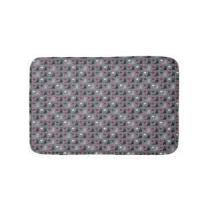 kitten and mice pattern bath mat