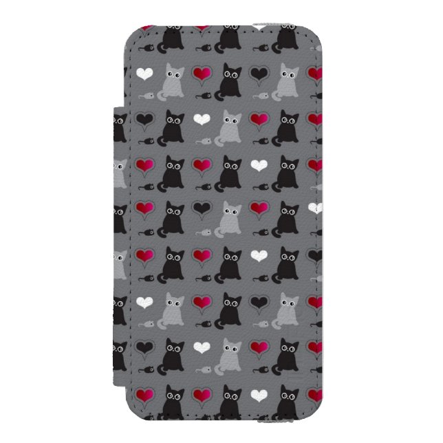 kitten and mice pattern incipio iPhone wallet case (Folio Front)