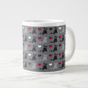 kitten and mice pattern large coffee mug