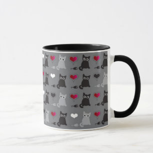 kitten and mice pattern mug