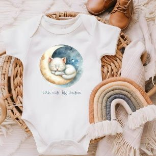 Kitten and Moon  Baby Bodysuit