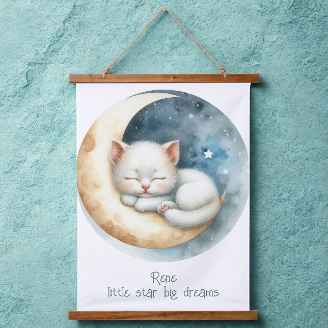 Kitten and Moon Hanging Tapestry (Creator Uploaded)