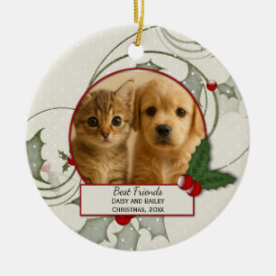 Kitten and Puppy Best Friends Christmas Ornament