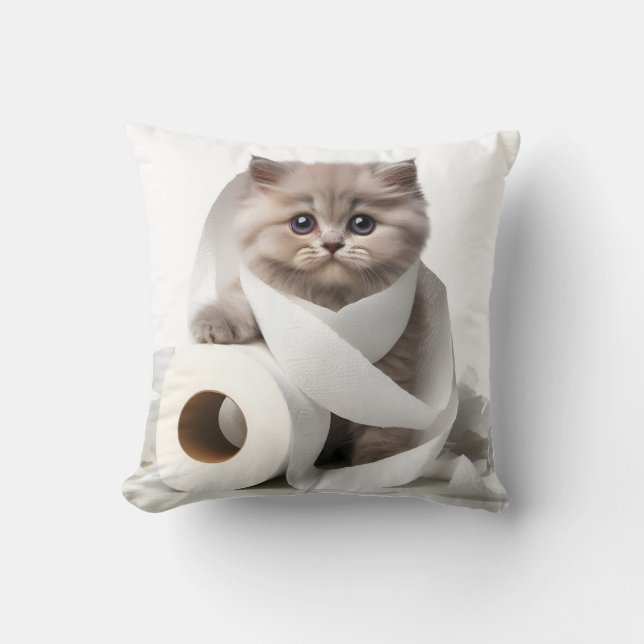 kitten and toilet paper cushion (Front)