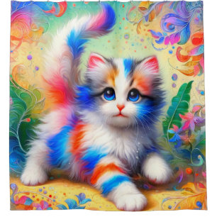 Kitten Art Shower Curtain