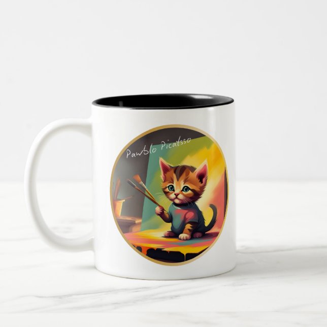 Kitten Artist Painting Dream the Dream Mug (Left)