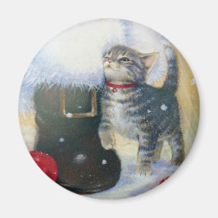 Kitten at Santa's Boot Magnet