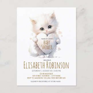 Kitten Baby Shower Personalised Invitation Postcard
