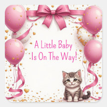 Kitten Baby Shower Wishes Card 🍼