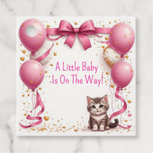 Kitten Baby Shower Wishes 🍼 Favour Tags