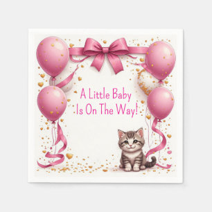 Kitten Baby Shower Wishes 🍼 Napkin