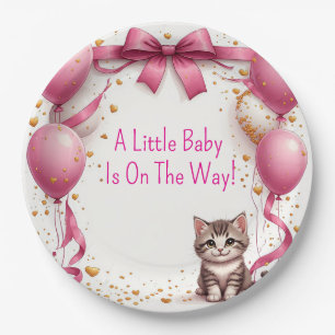 Kitten Baby Shower Wishes 🍼 Paper Plate