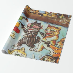 Kitten Bandits By Louis Wain Wrapping Paper