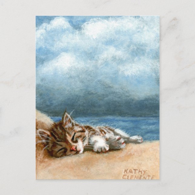 Kitten Beach Storm Postcard (Front)