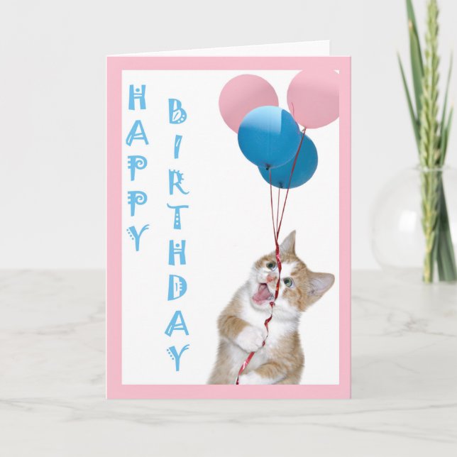 Kitten birthday card (Front)