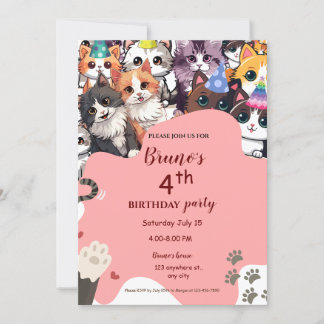 Kitten Birthday Invitation 
