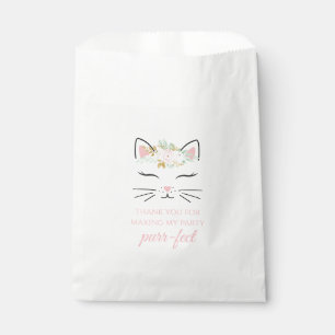 Kitten Birthday Party favour bags floral kitty fac