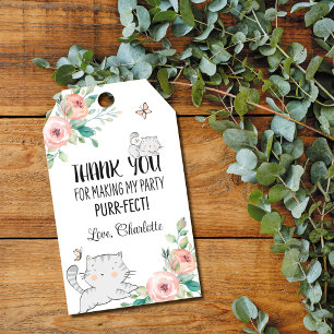 Kitten Birthday Party Favour Tag Purrfect Favour T
