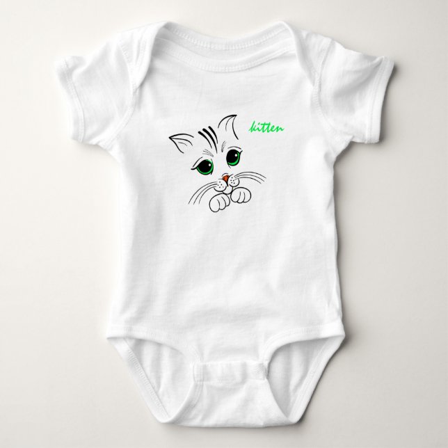 Kitten bodystocking baby bodysuit (Front)