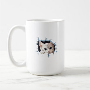 Kitten Breaking Through Coffee Mug Cup