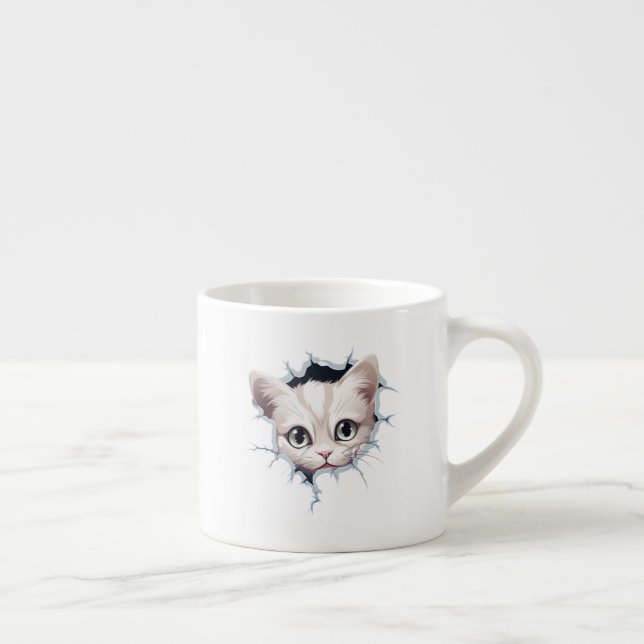 Kitten Breaking Through Espresso Cup (Right)