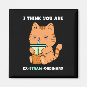 Kitten bubble tea you are extraordinary kawaii  magnet