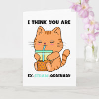 Kitten bubble tea you are extraordinary straw pun