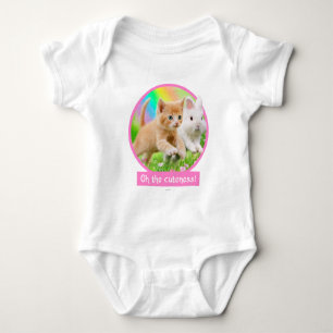 Kitten & Bunny with Rainbow Baby Bodysuit