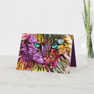 Kitten Cat Artsy Design Note Card