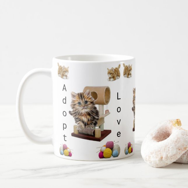 Kitten Cat Condo Cat Adoption Mug (With Donut)