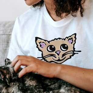 Kitten / cat face cute happy graphic t-shirt