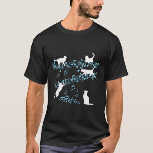 Kitten Cat Loves Playing Musical Sheets Music T-Shirt