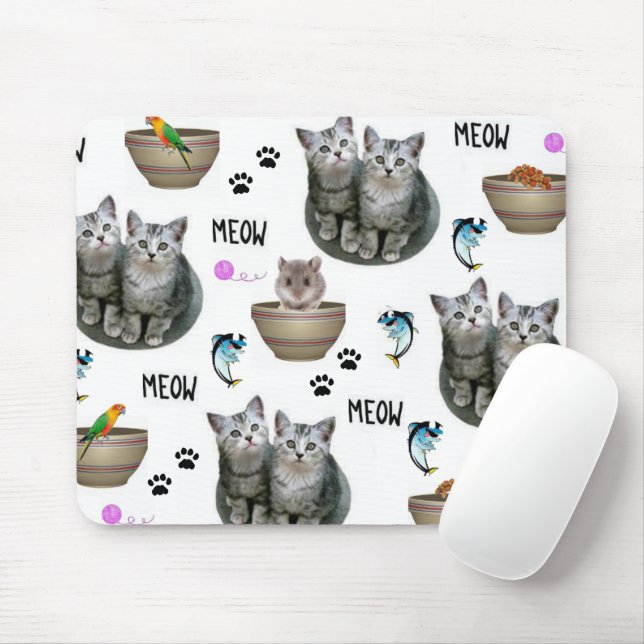 Kitten Cat Meow Mouse Pad! Mat (With Mouse)