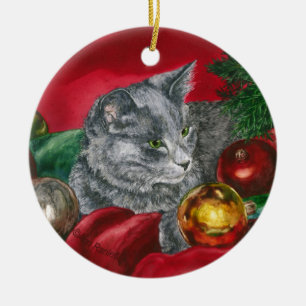 Kitten, Cat Ornament - "Home for the Holidays"