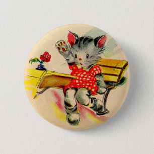 kitten cat student 6 cm round badge