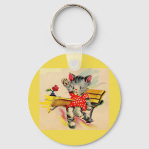 kitten cat student key ring