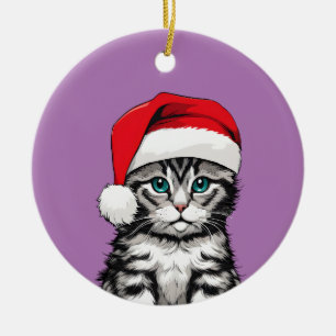 Kitten Christmas Ceramic Tree Decoration