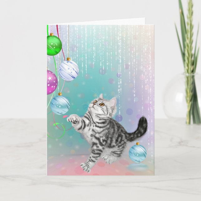 Kitten Christmas Holiday Card (Front)