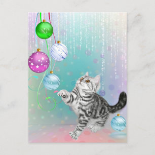 Kitten Christmas Holiday Postcard