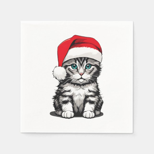 Kitten Christmas Napkin (Front)