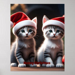 Kitten Christmas Poster
