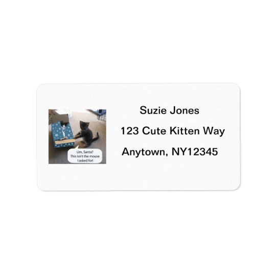 Kitten Christmas Surprise Avery Label Address Label