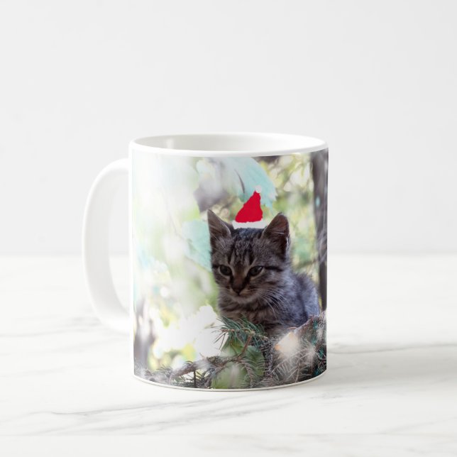 Kitten Christmas time  Classic White Mug (Front Left)