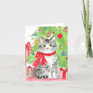 Kitten Christmas Watercolor Greeting Cards