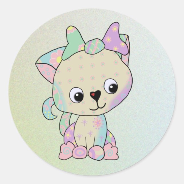 kitten classic round sticker (Front)
