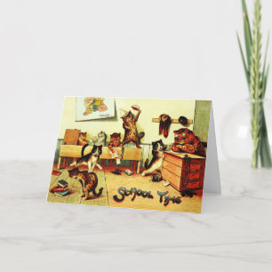 Kitten Classroom Chaos Louis Wain Card