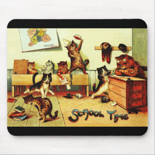 Kitten Classroom Chaos Louis Wain Mouse Mat