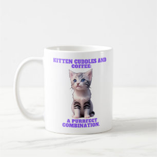 Kitten Cuddles and Coffee Mug. Coffee Mug