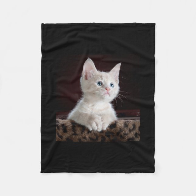 Kitten Cute Pet Face Eyes Kitty Cat Faith Fleece Blanket (Front)